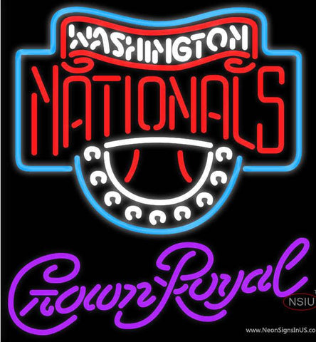 Crown Royal Washington Nationals MLB Real Neon Glass Tube Neon Sign 