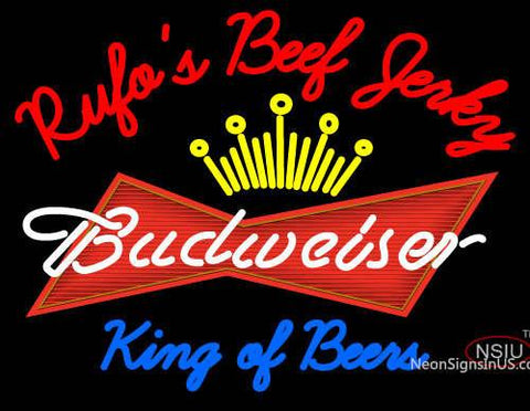 Custom Rufos D Jerky Kings Of Beer Budweiser Neon Sign  