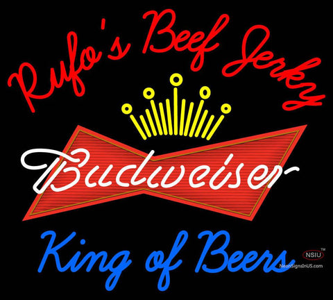 Custom Rufos D Jerky Kings Of Beer Budweiser Neon Sign  