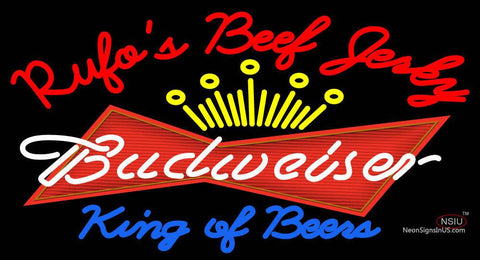 Custom Rufos D Jerky Kings Of Beer Budweiser Neon Sign  
