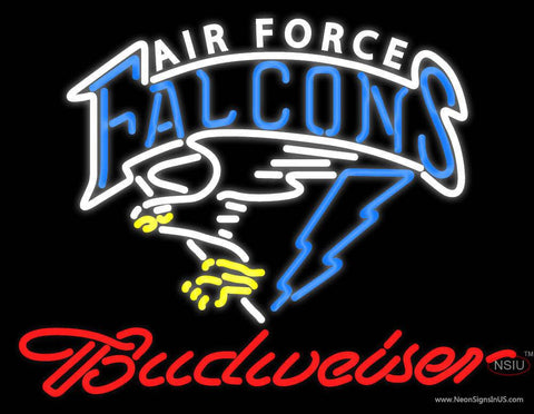 Custom Air Force Falcons With Budweiaer Real Neon Glass Tube Neon Sign