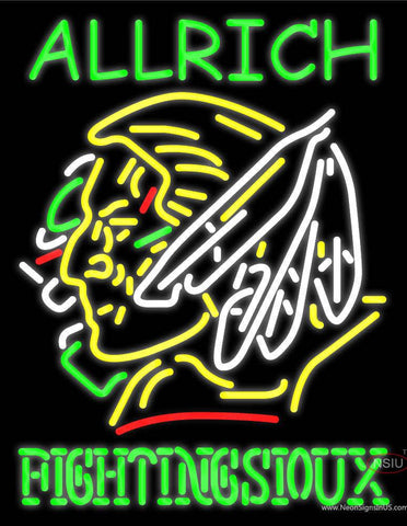 Custom Allrich Fighting Sioux Real Neon Glass Tube Neon Sign 