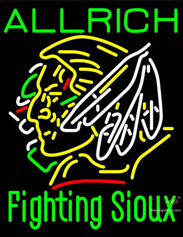 Custom Allrich Fighting Sioux Neon Sign  