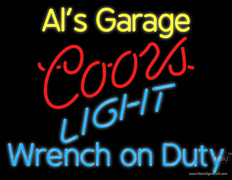 Custom Als Garage Coors Light Real Neon Glass Tube Neon Sign 