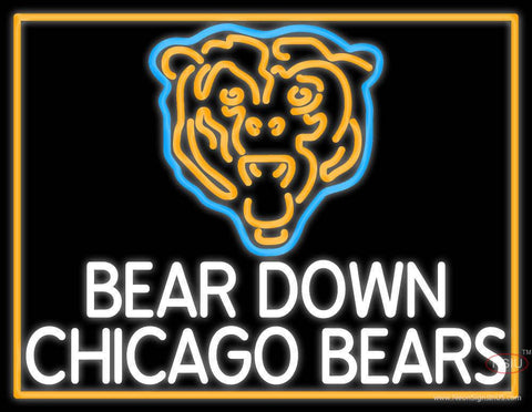 Custom Bear Down Chicago Cubs Real Neon Glass Tube Neon Sign