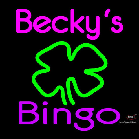 Custom Becky Bingo Logo Neon Sign  