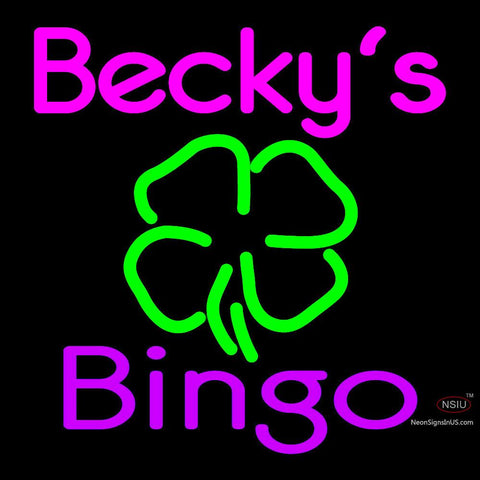 Custom Becky Bingo Logo Neon Sign 