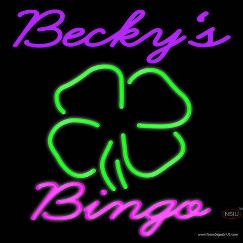 Custom Becky Bingo Logo Real Neon Glass Tube Neon Sign 
