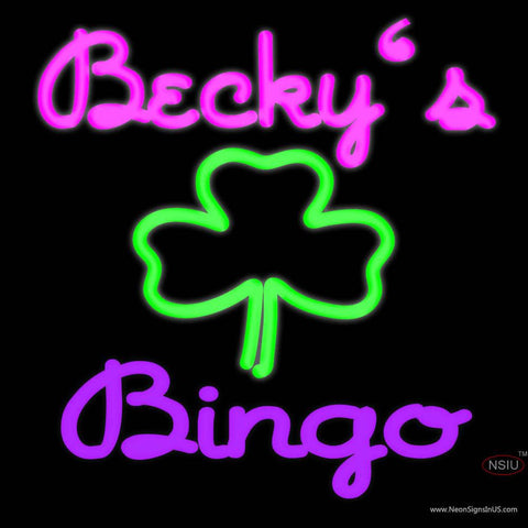 Custom Becky Bingo Logo Real Neon Glass Tube Neon Sign 