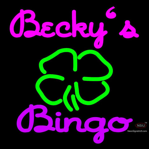 Custom Becky Bingo Logo Neon Sign 