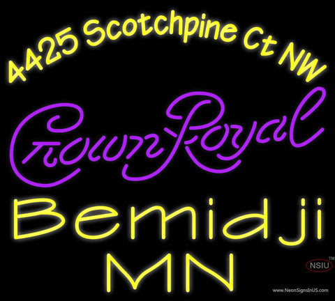 Custom Bemidji Mn Crown Royal Logo Real Neon Glass Tube Neon Sign 