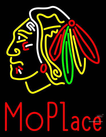 Custom Blackhawks Stock  Logo Mo Neon Sign  