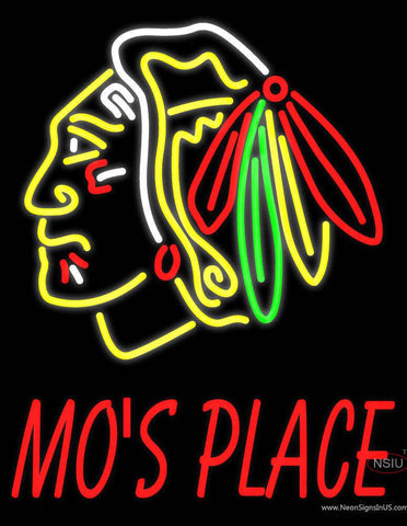 Custom Blackhawks Stock  Logo Mo Real Neon Glass Tube Neon Sign 