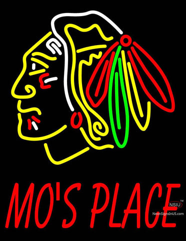 Custom Blackhawks Stock  Logo Mo Neon Sign  