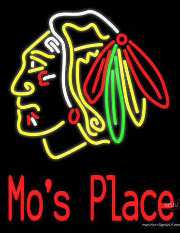 Custom Blackhawks Stock  Logo Mo Real Neon Glass Tube Neon Sign 