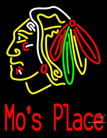 Custom Blackhawks Stock  Logo Mo Neon Sign  