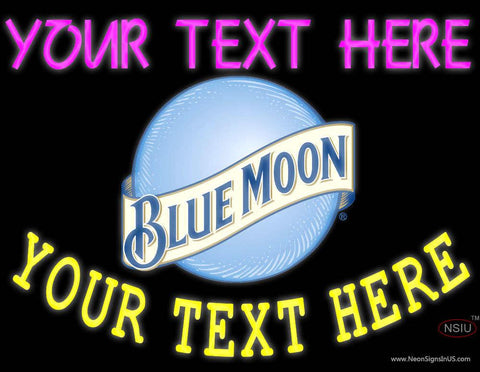 Custom Blue Moon Round Logo Neon Beer Sign 