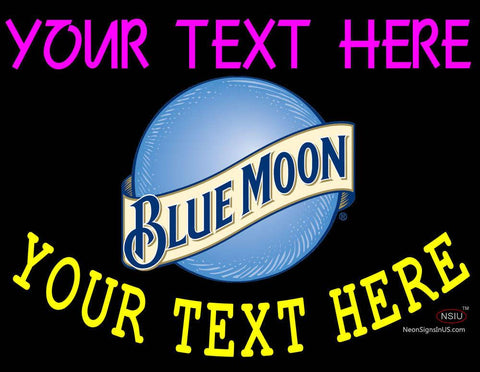 Custom Blue Moon Round Logo Neon Beer Sign 