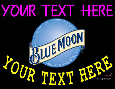 Custom Blue Moon Round Logo Neon Beer Sign  