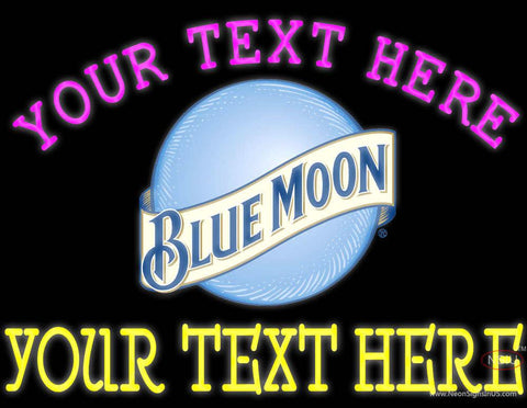 Custom Blue Moon Round Logo Neon Beer Sign 
