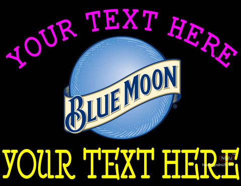 Custom Blue Moon Round Logo Neon Beer Sign