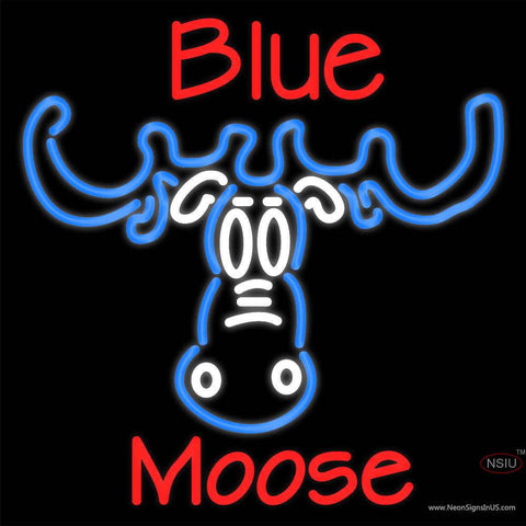 Custom Blue Moose Head Real Neon Glass Tube Neon Sign 
