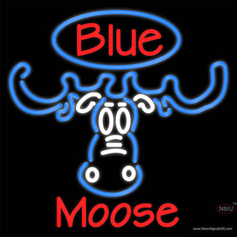 Custom Blue Moose Head Real Neon Glass Tube Neon Sign 
