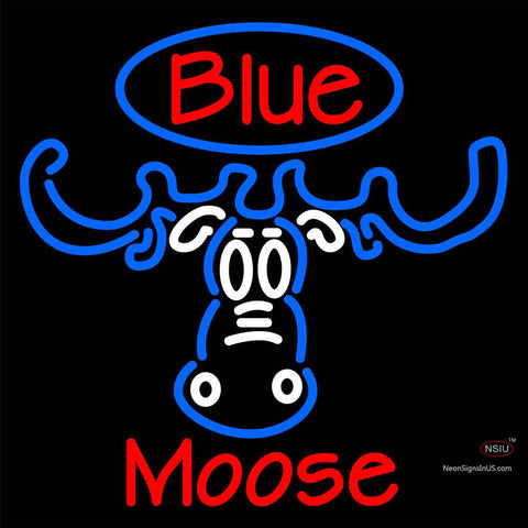 Custom Blue Moose Head Neon Sign  