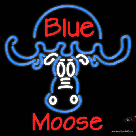 Custom Blue Moose Head Real Neon Glass Tube Neon Sign 