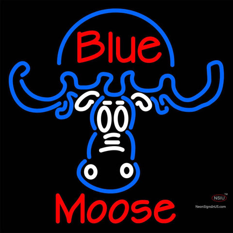 Custom Blue Moose Head Neon Sign  