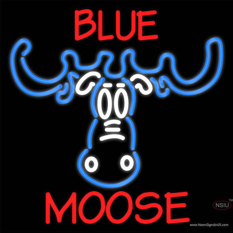 Custom Blue Moose Head Real Neon Glass Tube Neon Sign 