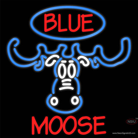 Custom Blue Moose Head Real Neon Glass Tube Neon Sign 