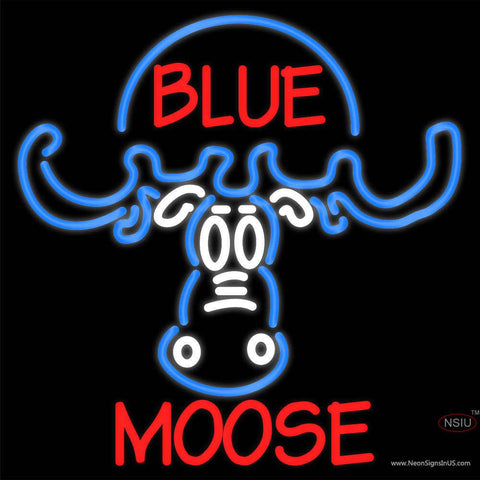 Custom Blue Moose Head Real Neon Glass Tube Neon Sign 
