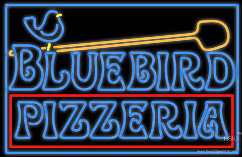 Custom Bluebird Pizzeria Logo Real Neon Glass Tube Neon Sign 