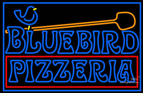 Custom Bluebird Pizzeria Logo Neon Sign  