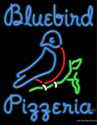 Custom Bluebird Pizzeria Real Neon Glass Tube Neon Sign 