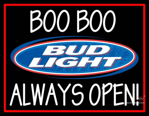 Custom Boo Boo Bud Light Logo Always Open  