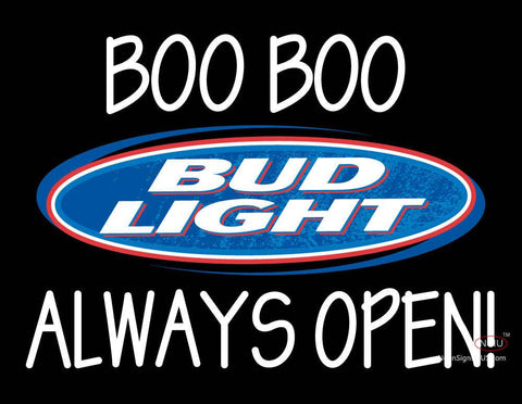 Custom Boo Boo Bud Light Logo Always Open 