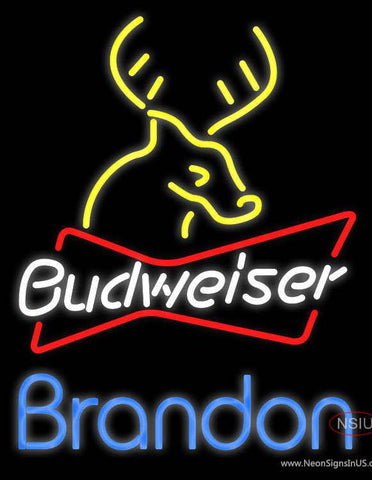 Custom Brandon Budweiser Logo Real Neon Glass Tube Neon Sign 
