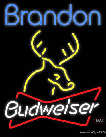 Custom Brandon Budweiser Logo Real Neon Glass Tube Neon Sign 