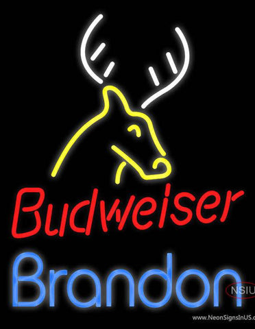 Custom Brandon Budweiser Logo Real Neon Glass Tube Neon Sign 