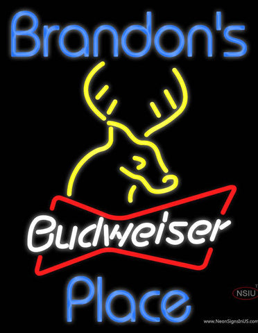 Custom Brandon Budweiser Logo Real Neon Glass Tube Neon Sign 
