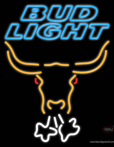 Custom Bud Light Breathing Bull Face Real Neon Glass Tube Neon Sign 