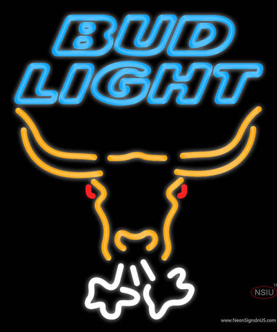 Custom Bud Light Breathing Bull Face Real Neon Glass Tube Neon Sign 