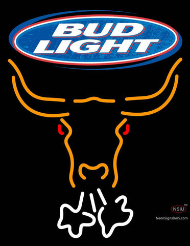 Custom Bud Light Breathing Bull Face Neon Sign  