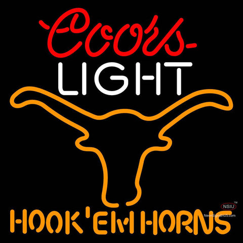 Custom Coors Light Logo Texas Longhorns Hook Em Horns Neon Sign  