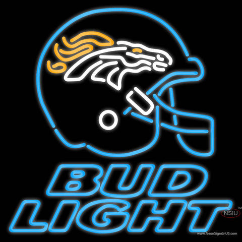 Custom Broncos Helmet Bud Light Logo Real Neon Glass Tube Neon Sign 