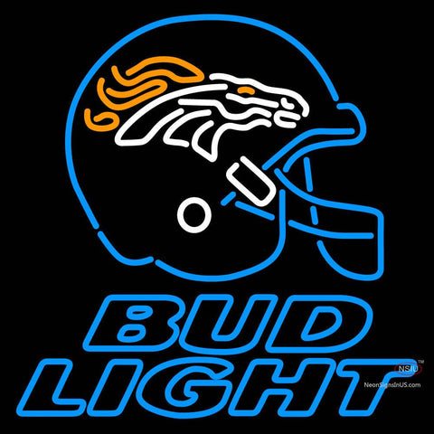 Custom Broncos Helmet Bud Light Logo Neon Sign  