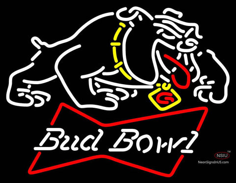 Custom Bud Bowl With Bulldog Logo Neon Sign 