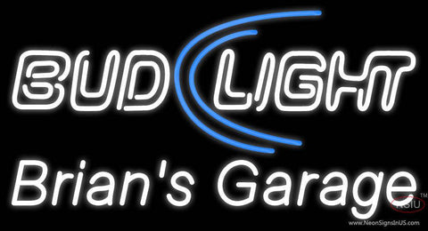 Custom Bud Light Brians Garage Real Neon Glass Tube Neon Sign 